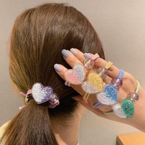 Acrylic Love Heart Hair Circle Starry Sky Dream Colorful Glaze Fashion Hair Accessories Womens Meatball Head Headdress Ornament
