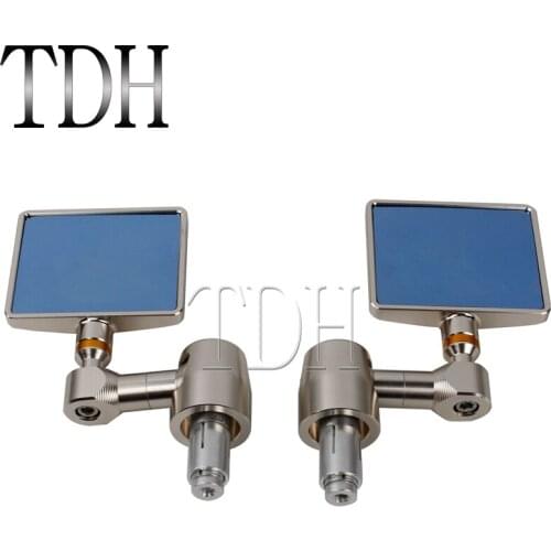 For Yamaha Suzuki Cafe Racer Chopper Cruisers Aluminum Motorcycle 7/8" 22mm Handle Bar End Rearview Square Convex Side Mirror