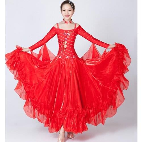 Ballroom Dance Dress Modern Waltz Standard Competition Dress Long Sleeve /sleeveless Ballroom Dance Competition Dresses