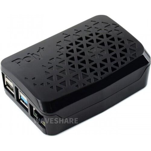Black Poly+ Case For Official Raspberry Pi 4, With Dedicated MINI Cooling Fan