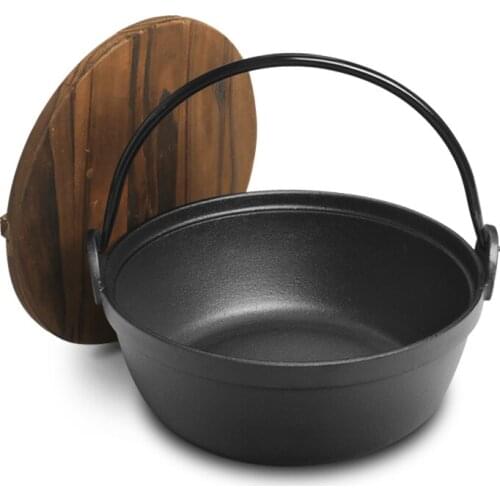 Outdoor Camping Wok Pan Gas Stove Cast Iron Cookware Japanese Style Hot Pot Wok Non Stick Pan Utensilios De Cocina Cookware BC