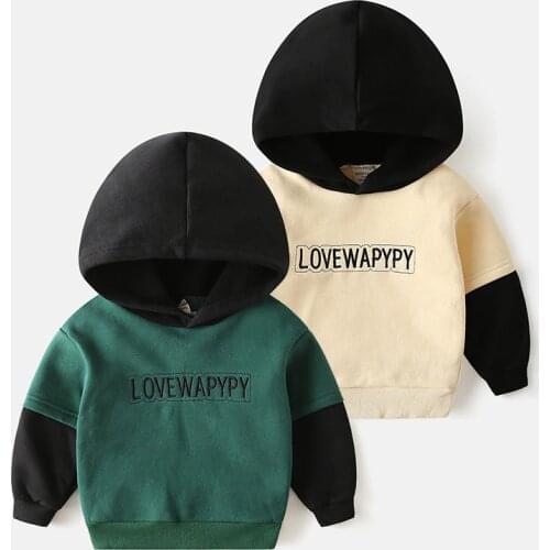 Kids Sweatshirt For 1-7 Y Boys Kids Outwear With Hooded Casual Sport Toddler Boy Sweatshirt solid color fashion 2020 New arrival