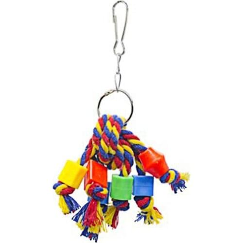 Long-lasting Practical Hanging Pet Parrot Chew Toy Safe Bird Bite Toy Colorful for Medium Birds