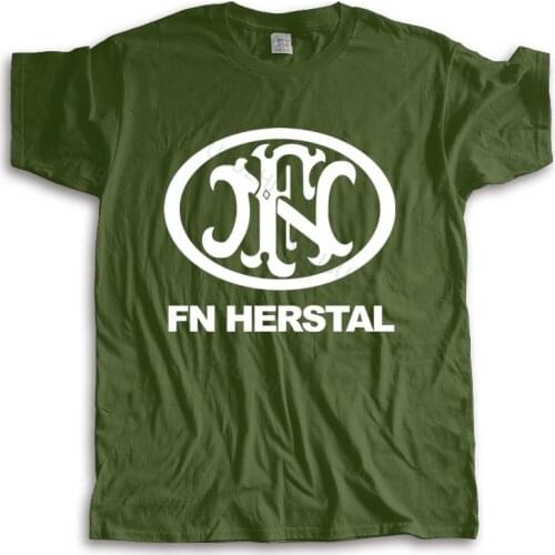 Cotton tshirt men summer tees New FN Herstal Logo Short Sleeve Black Mens T-Shirt new fashion tee-shirt man tee