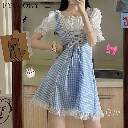 Модные платья в клетку FYCOOKY China At AliExpress
