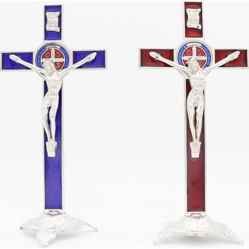 HeyMamba INRI Crucifix Jesus Christ On The Stand Cross Wall Church Relics Wall Crosses Catholic Prayer Decor Cross
