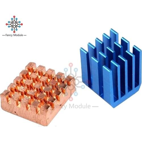1Set 2Pcs Copper Aluminium Cooling Heat Sink Fan Kit For Raspberry Pi 3 Raspberry Pi 2 B