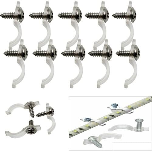 F8mm F10mm Fixing Clip Mounting Brackets For 3528 5050 5630 LED Strip Connector + Screw set LED Strip Fxing Holder