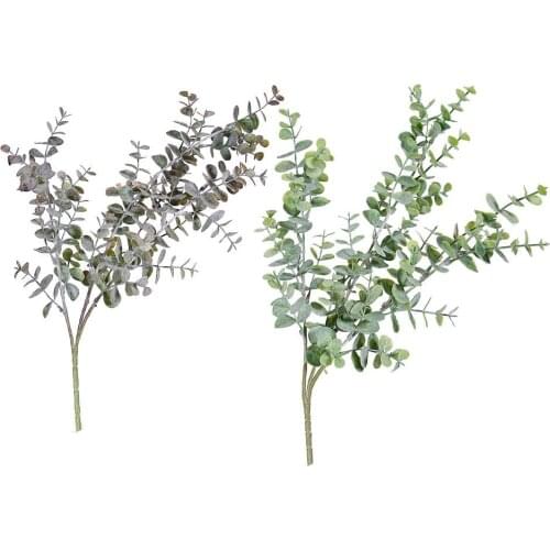Hot 1Pc Artificial Eucalyptus Leaf 3 Branches Plant for DIY Wedding Party Home Decor Green Plant