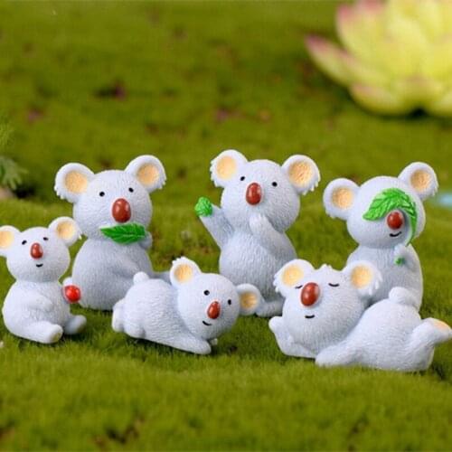 Cute Koala Ornaments Mouse Resin Figurine Simulation Cartoon Micro Landscape Decor Gift Accessories Fairy Garden Miniatures 1PC