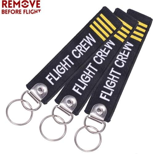 Fashion Keychain Aviator Flight Crew Key Chain Jewelry Embroidery Pilot Key Ring Chain Aviation Gift Key Holder 3 PCS/LOT