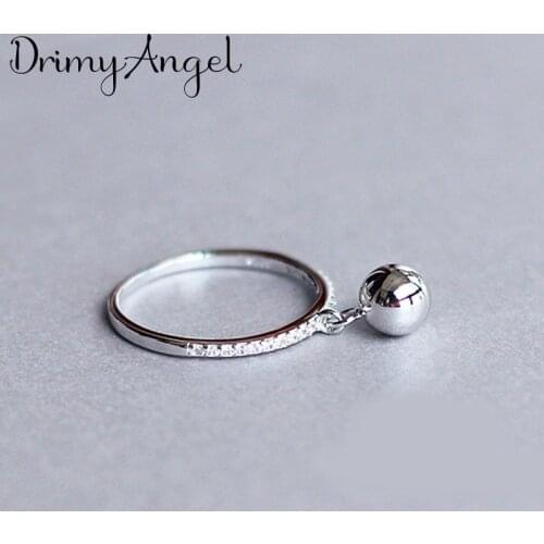 Trendy Silver Color Ball Rings For Women Men Jewelry Antique Finger Rings bague