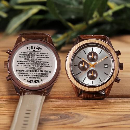 To My Dear Son Engraving Men Watches Family Gifts Personalized Watches Special Present a Great Gifts For Men Drop