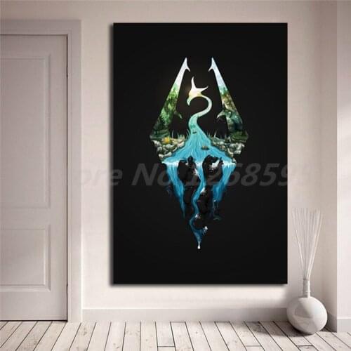 Blades Skyrim Symbol Wall Art Canvas Posters Prints Painting Wall Pictures Artwork For Office Living Room Home Decor