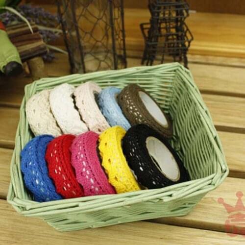 New DIY Lace Self-adhesive Decoration Tape Sticker Cotton Double Sides Natural Lace Roll Paper Scrapbooking Sticky 1812172