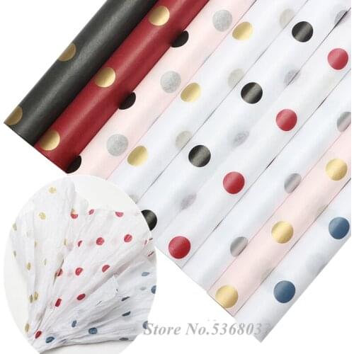 New Dot Print tissue paper 20pcs 50x70cm Flower Wrapping Papers New Year Christmas Party Gift wrapping Papers Home Decor