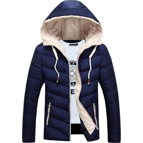 Cotton-padded Clothes Mens Korean-style-Short padded Hooded Thick Cotton-padded Clothes Youth Winter Jacket Mens