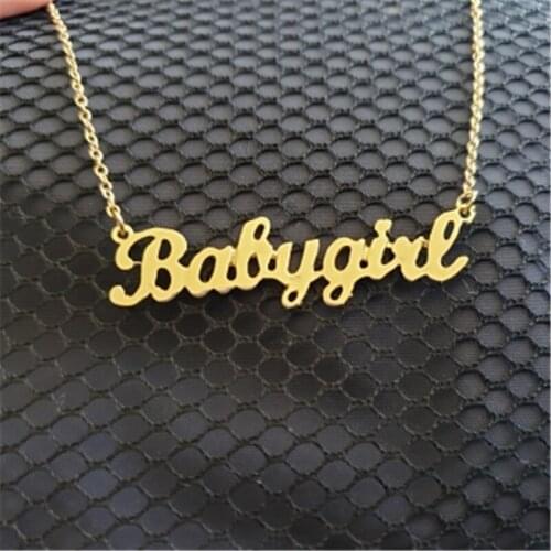 American hot style necklace titanium steel baby girl letter necklace necklace new accessories