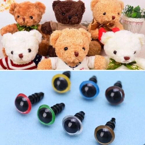 100Pcs 100Pcs 8mm/0.31in DIY Doll Puppet Plastic Screw Thread Eyes Safety Washers Pads For Handmade Teddy Bear Doll Craft Kids