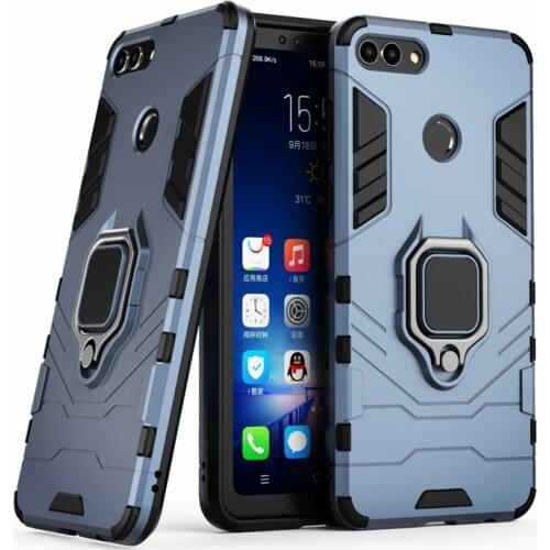 For Huawei Y9 2018 Case Shockproof Ring Stand Bumper Silicone + PC Phone Cover For Huawei Y9 2018 Enjoy 8 Plus FLA-LX1 Coque