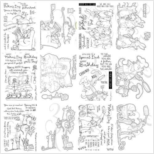 Rabbit clear stamp cutting die /Seal for DIY scrapbooking/photo album Decorative clear stamp sheets B465