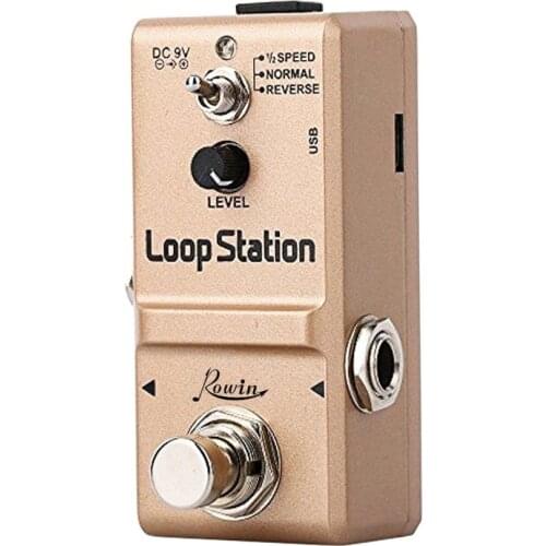 Rowin Loop Station Looper Effects Pedal Unlimited Overdubs 10 Minutes of Looping, 1/2 time, Reverse High Quality Guitar Pedal