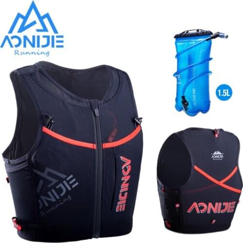 AONIJIE C9106 10L Quick Dry Sports Backpack Hydration Pack Vest Bag With Zipper For Hiking Running Marathon Race Water bag 1.5L