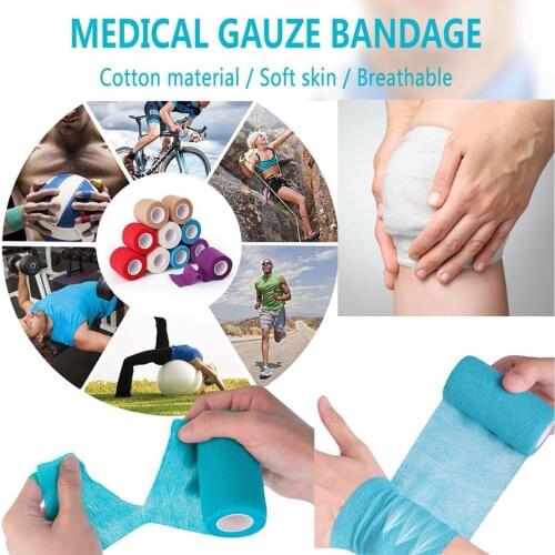 7.5x450cm Security Protect Self-adhesive Elastic Bandage Health Care Treatment Gauze Tape Emergency Muscle Tape Aid Accessories