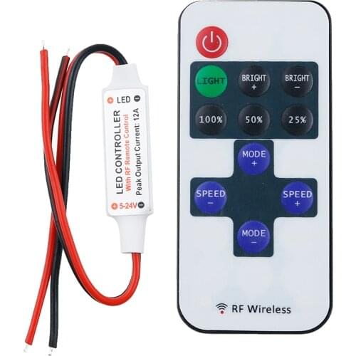 Led controller Single color LED strip dimmer DC 12V 11 Keys RF Wireless Remote Controller for 3528 2835 5050 5630 5730 led tape