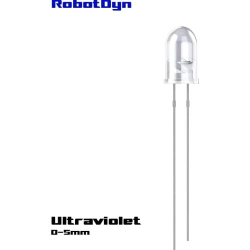 LED crystal shell D-5mm, Ultraviolet light, (pack 50 pcs)