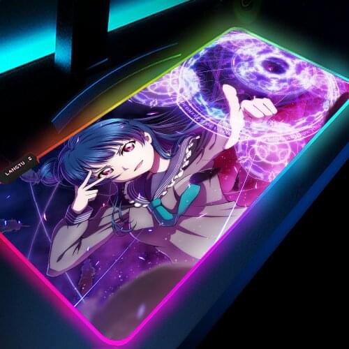 Shadow gate to love mouse pad anime pc gamer girl accesories cute kawaii gaming stuff rgb slipmat carpet led computer mat