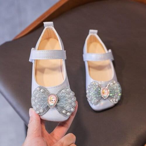 Girls Shoes Bowtie Pearl Shoes Kids Leather Flats Baby Princess Shoes Dance Show Toddlers Child Anti-slip Spring Autumn New G28