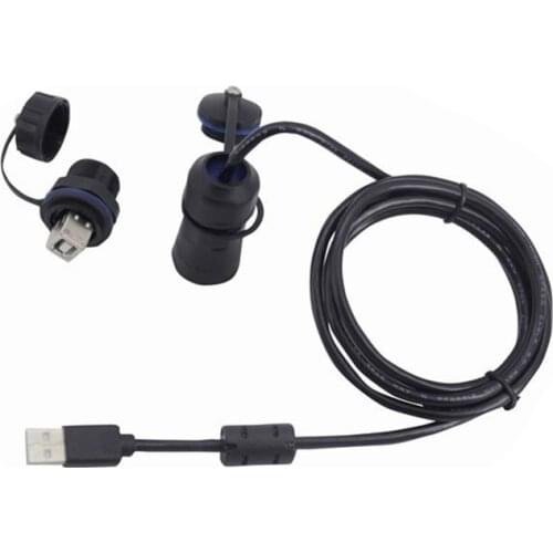 USB 2.0 Waterproof Extension Cable IP68 , Industrial USB Type A Female to Type B Female Socket Plug Connector with Dustproof Cap