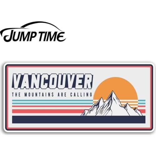 Jump Time Retro Vancouver Canada Vinyl Stickers - Skiing Sticker Luggage Window Bumper Decal Waterproof Car Accessories
