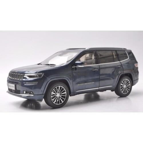 1:18 Diecast Model for Jeep Grand Commander 2018 Blue SUV Alloy Toy Car Miniature Collection Gift