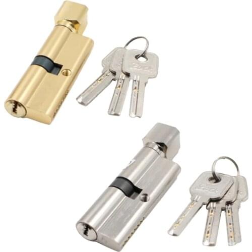 1Set Door Cylinder Lock Anti-theft Entrance Metal Door Lock with 3 Keys for Home