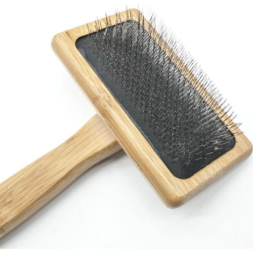 1Pcs 15cm Wood Slicker Brush with Stainless Steel Pins for Macrame