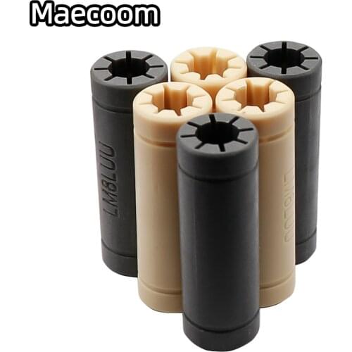 1pcs Solid Polymer LM8LUU Linear Bearings Bushing LML8UU 8MM 8*15*45mm Gray Color for Prusa Mendel 3D Printer DIY CNC Machine