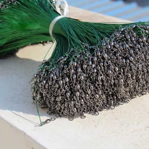 10PCS 23CM Lure Bait Line Anti-Bite Steel Steel Front Wire Leader with Swivel Fishing Accessory Lead Core Leash Gear