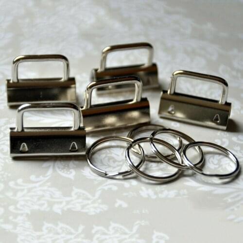 10PCS Key Fob Hardware Keychain Bracelet With Lanyard Key Ring Ribbon Webbing Key Chain Hardware Split Ring Hardware Accessories
