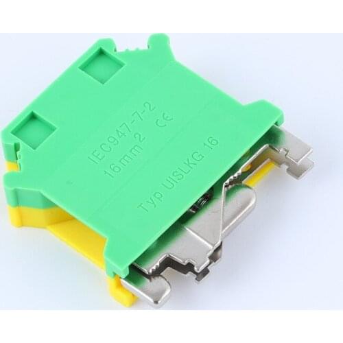 10Pcs USLKG 16N Din Rail Screw Terminal Blocks PHOENIX Type 16mm2 Ground Earth Universal Wiring Combine Connector USLKG-16