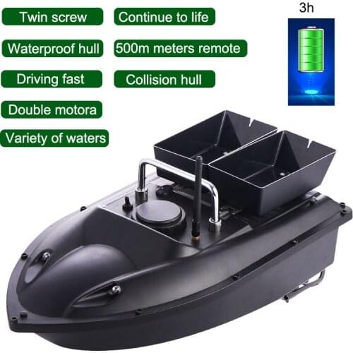 2021 Fish Bait Boat 2kg Loading 2pcs Tanks with Double Motors 500M Remote Control Sea RC Fishing Bait Boat (RC Fishing Boat)