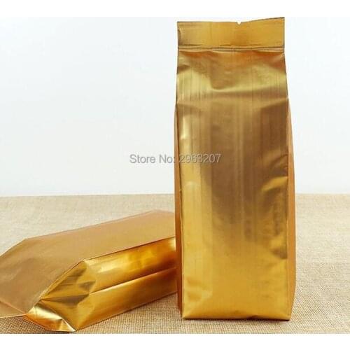 500pcs/lot Gold Aluminium Foil Vacumm Bag Gold Gift Candy Food Pouches Moisture-proof Packaging Hot Sealing Bags