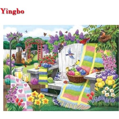 5d cross stitch diamond embroidery full square round garden landscape diamond painting mosaic handmade gift home decor