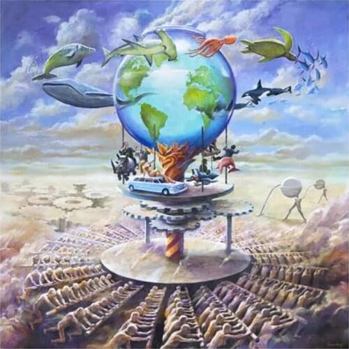 5D DIY Full Round Diamond Painting Dolphin Cross Stitch 3D Embroidery Surrealist Starry Sky Cosmic Landscape Home Decor Art Y593