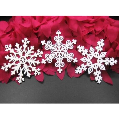 6/12pcs New White Thick Plastic Snowflake Christmas Pendant Wedding Hanging Ornament Craft Decoration Diy Accessories 10cm