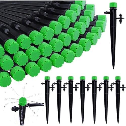 60 Pieces 360 Degree Adjustable Irrigation Drippers With Barbed Connector For 4/7 MM Tube, Water Flow Irrigation System-ABUX