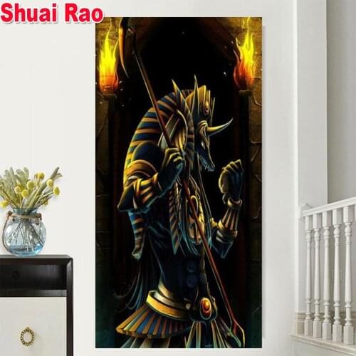 5D DIY Diamond Embroidery Egypt Anubis Men 3d Picture Of Rhinestone Diamond Painting Cross Stitch Mosaic diamond art Egypt God
