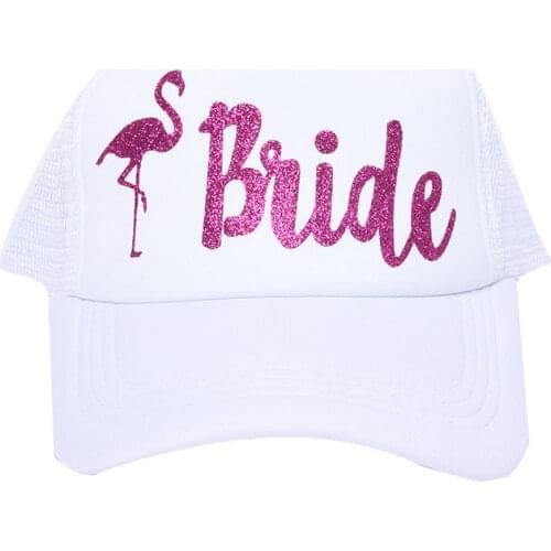 Flamingo Stylo Wedding Team Bride To Be Baseball Cap Bachelorette Party Bridal Shower Girl Decor Hen Party Decoration Supplies,Q