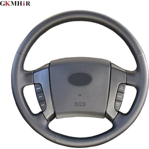 Black Car Steering Cover Soft Artificial Leather Car Steering Wheel Cover for Old Kia Sorento 2004-2008